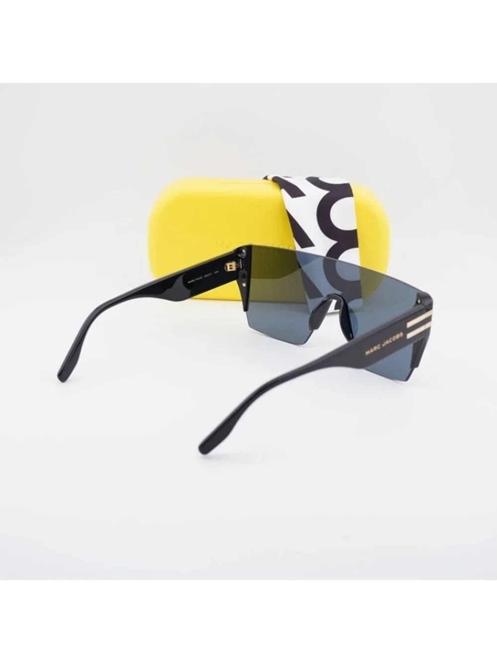 Marc Jacobs MARC 712/S 0NZU 7Y Sunglasses Black Shield Frame, Grey Lenses